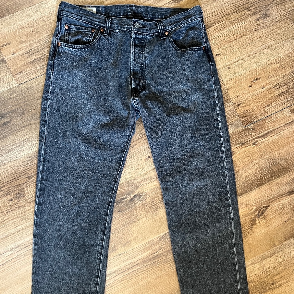 Men's Levis 501 Washed Black/Grey  34 X 32 Excellent - Picture 5 of 6